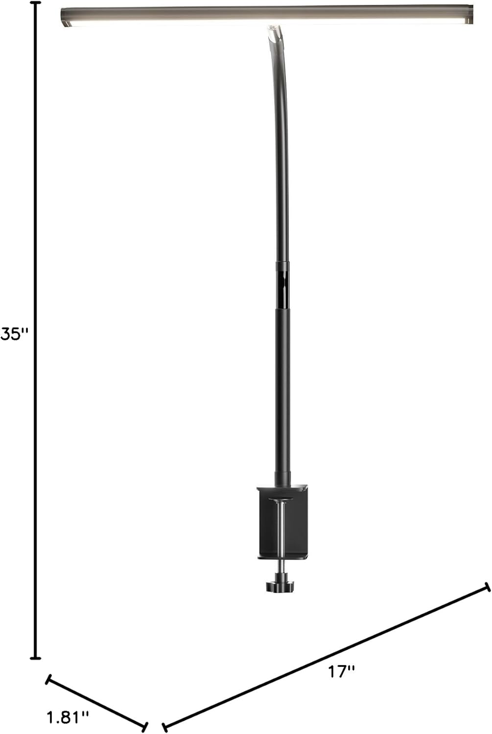 Airlonv LED Desk Lamp for Office Home, Eye-Caring Desk Light with Stepless Dimming Adjustable Flexible