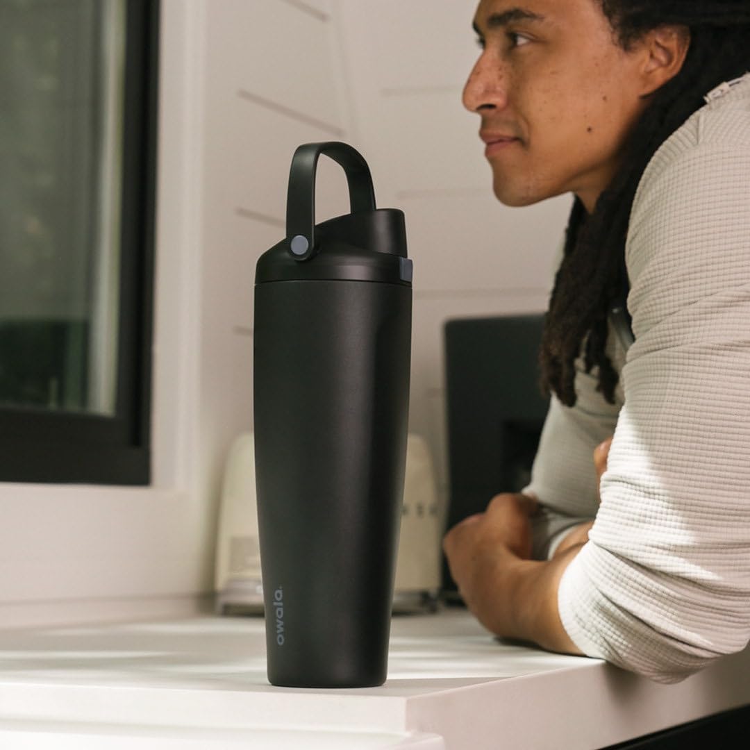 Owala FreeSip Sway Insulated Stainless Steel Water Bottle with Two-Way Spout, Built-In Straw and Bucket Handle, Made for Travel, School, and