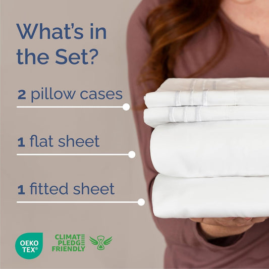 Queen Size 4 Piece Sheet Set - Comfy Breathable & Cooling Bed Sheets Set - Hotel Luxury Bedding for Women, Men, Kids