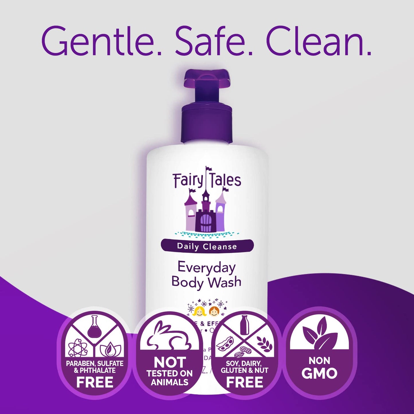 Fairy Tales Daily Cleanse Kids Body Wash, Kids Soap With Gentle, Clean Natural Ingredients, Sulfate Free, Silicone
