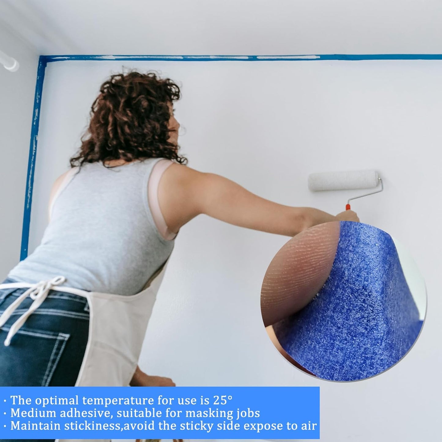 4 Rolls Premium Painters Tape, Blue Tape, Masking Tape, Paint Tape for Multi-Purpose, Painting