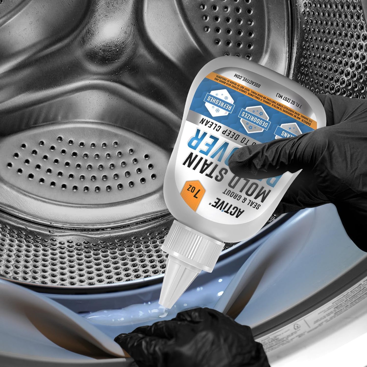 ACTIVE Mold Stain Remover Gel Cleaner Heavy Duty Stain Cleaner for Front Loader Washing Machine Seal, Bathroom Grout
