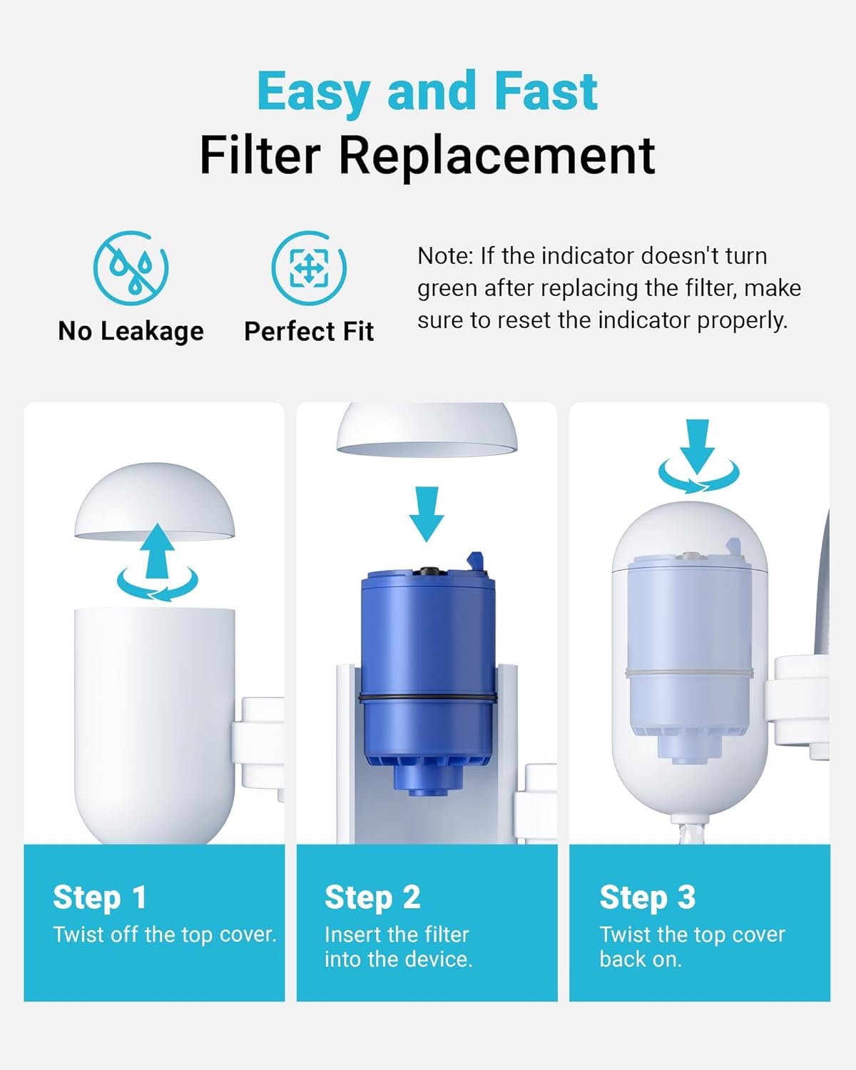 AQUA CREST CF08A Faucet Filter, Compatible with All PUR Plus Water Filter, Replacement for PUR Plus RF9999 Faucet Water Filter, NSF 42