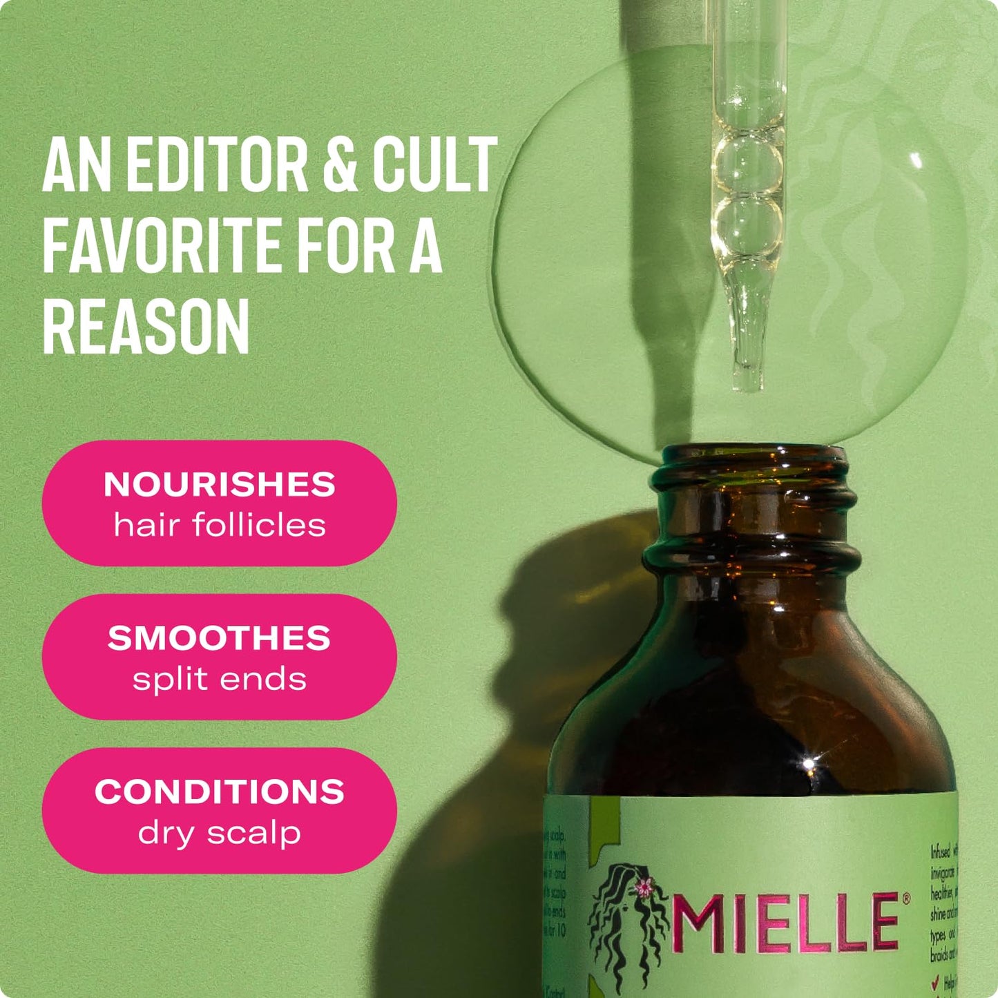 Mielle Organics Rosemary & Mint Hair Oil - Strengthening Biotin Oil Infused Frizzy & Damaged Hair Care - Split Ends & Dry Scalp Treatment to Support