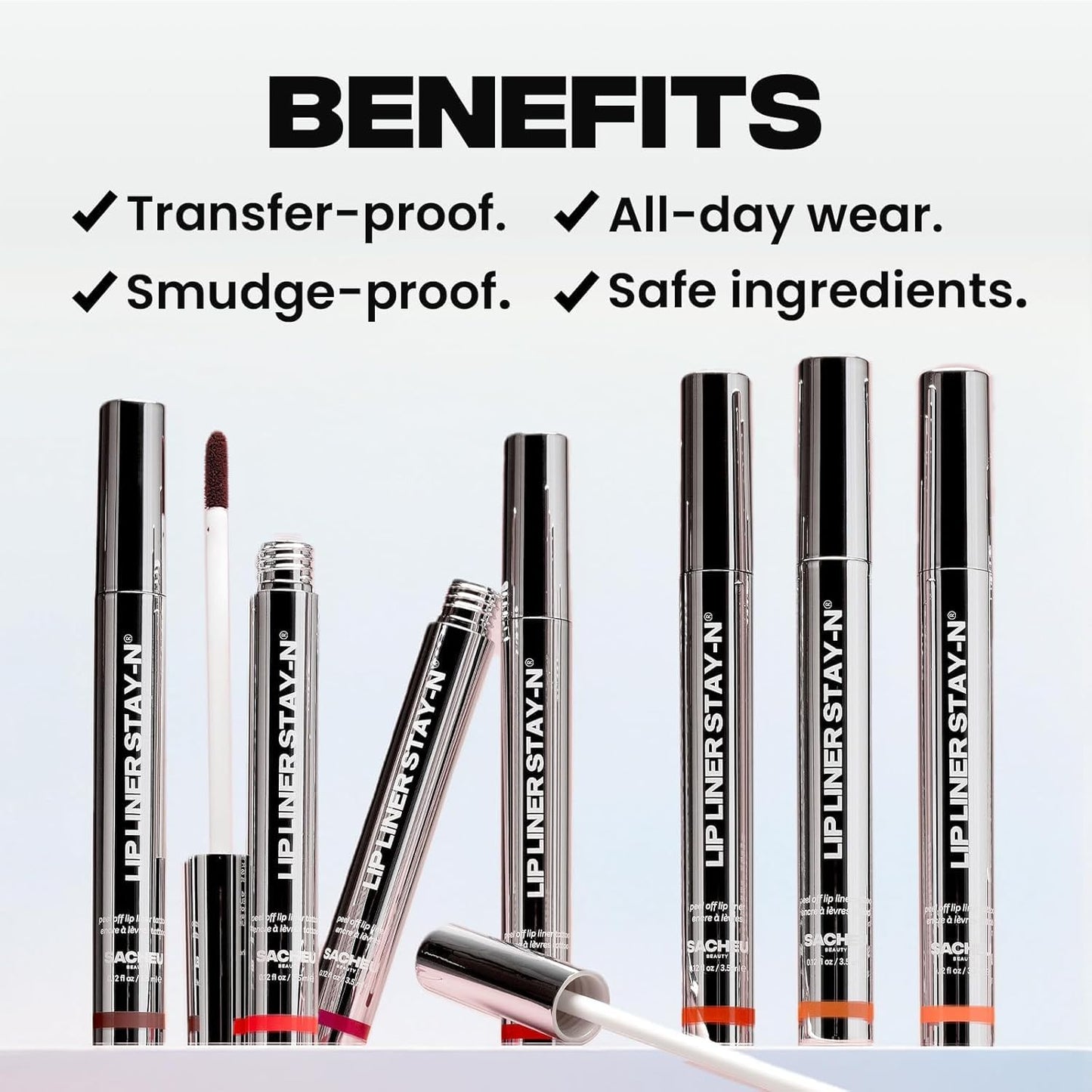 Sacheu Lip Liner STAY-N Peel Off Lip Stain Long Lasting Waterproof Lip Tint with Hyaluronic Acid & Vitamin E Transfer Proof Matte