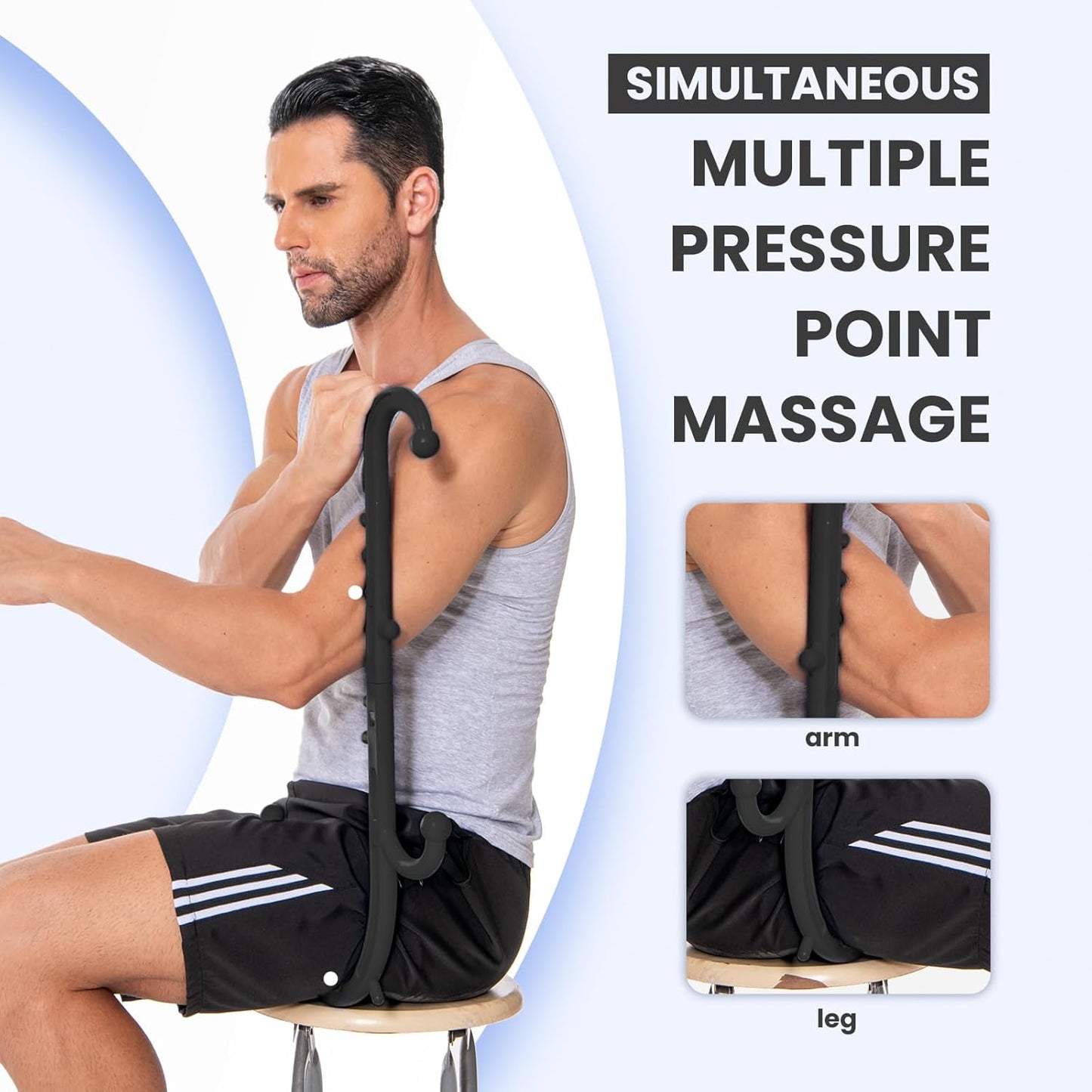 Ranarose Deep Tissue Back & Neck Massager - Back Massager Stick for Pain Relief, Muscle Knot Remover, Trigger Point Massage Tool for Full