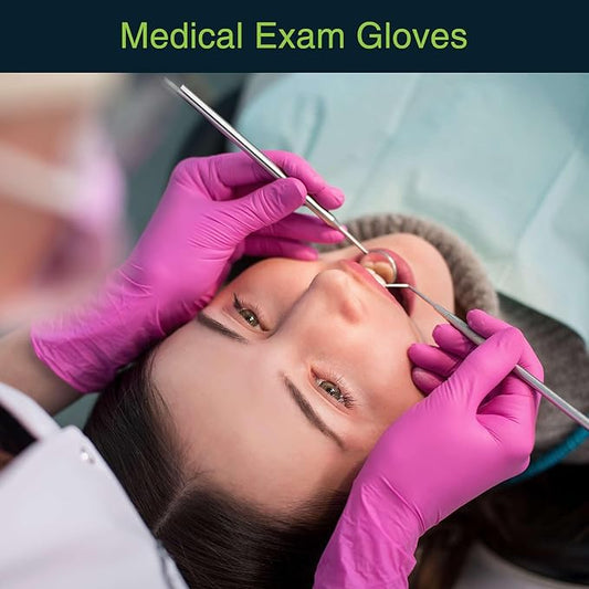 FifthPulse Fuchsia Hot Pink Nitrile Disposable Gloves - 3 Mil Nitrile - Powder and Latex Free - Surgical Medical Exam Gloves
