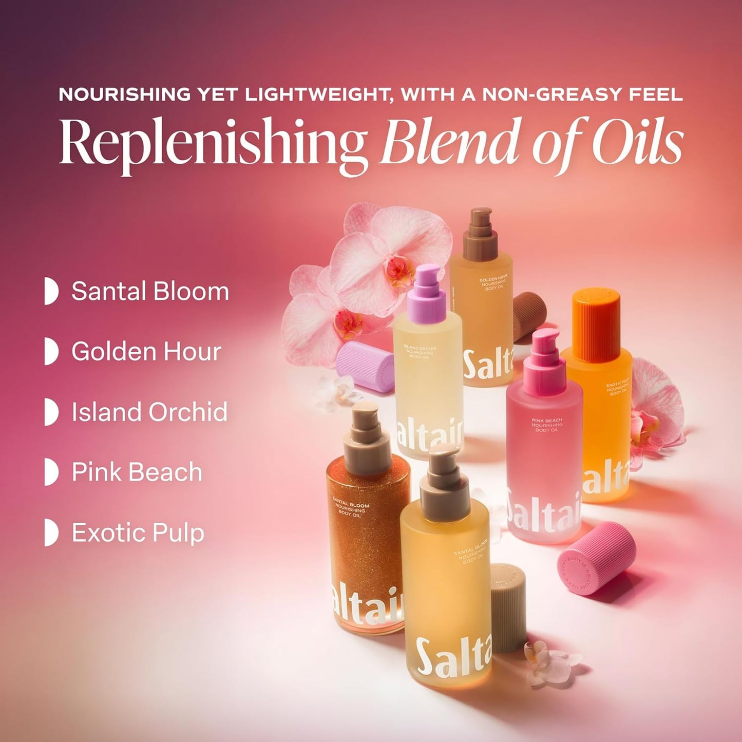 Saltair Body Oil - Luxurious Santal Bloom After Shower and Bath Oil for Women and Men. Botanical