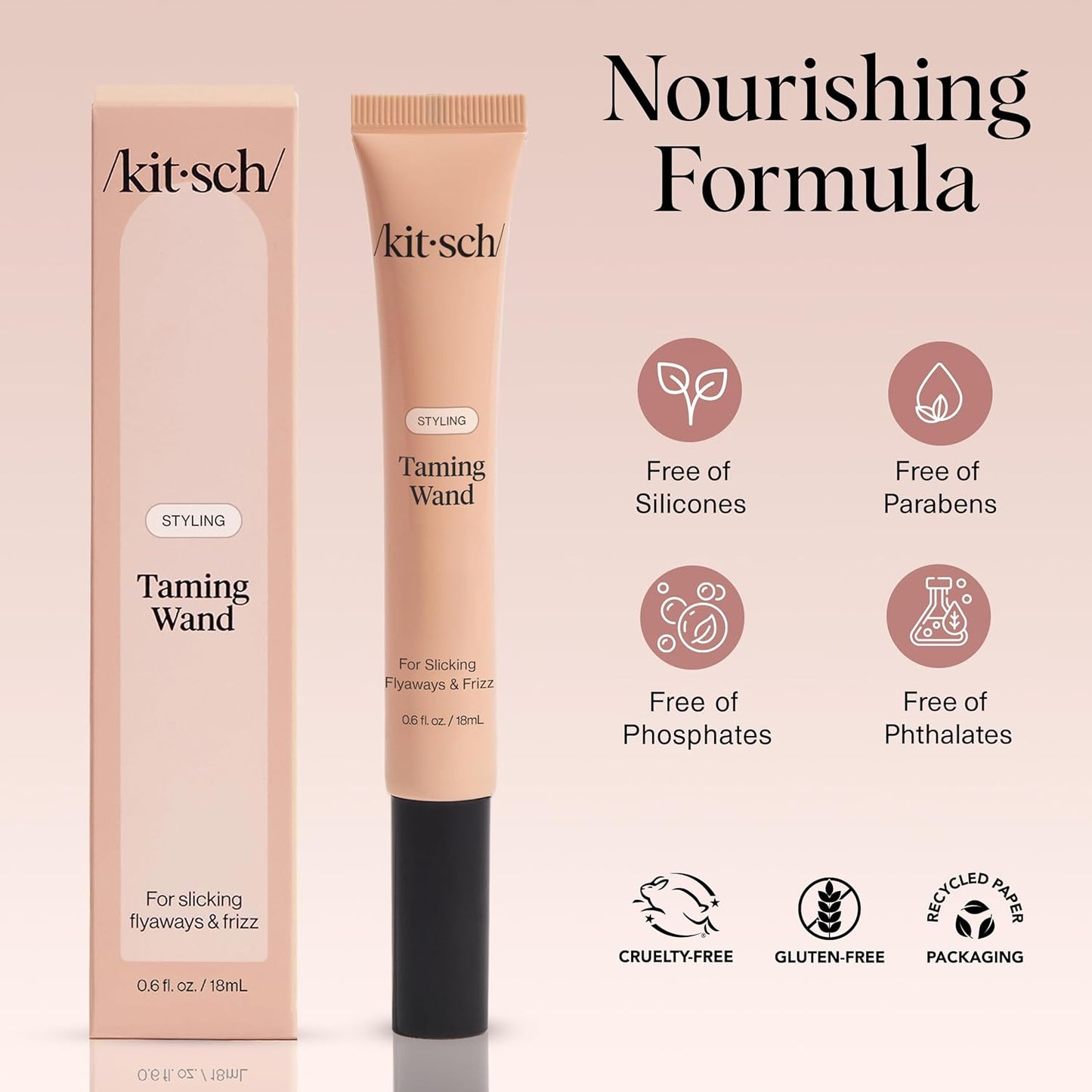 Kitsch Hair Taming Wand - Fly Away Stick For Hair with Biotin, Aloe & Vitamin E, Clear Hair Mascara for Flyaways, Slick Back Style, Travel