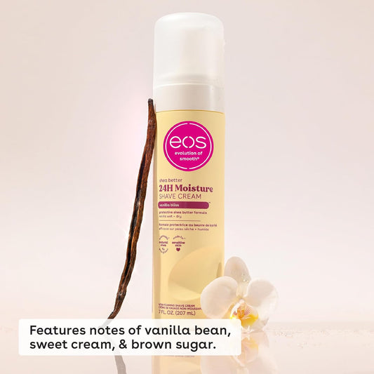 EOS| Shea Buttter| Kraite +| 24H Moisture Hydration 24H Shave Cream, Vanilla Bliss, 7fl oz., (Pack of 2)