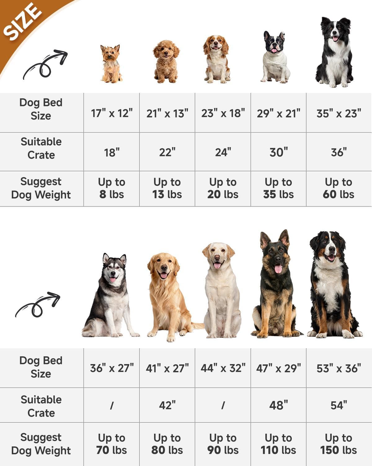 KSIIA Washable Dog Bed Deluxe Plush Dog Crate Beds Comfy Kennel Pad Anti-Slip Pet Sleeping Mat for Large, Jumbo, Medium, Small Dogs Breeds, 35" x