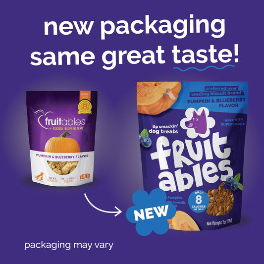 Fruitables Baked Dog Treats, Healthy Pumpkin Treat for Dogs, Low Calorie & Delicious, No Wheat, Corn or Soy, Made in the