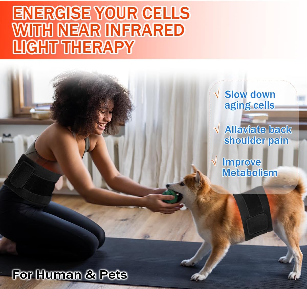 Red Light Therapy Infrared Light Therapy Pad for Body Pain NIR Deep Therapy for Back Knee Hands Feet Relief Portable 660nm 850nm Home Heating Light