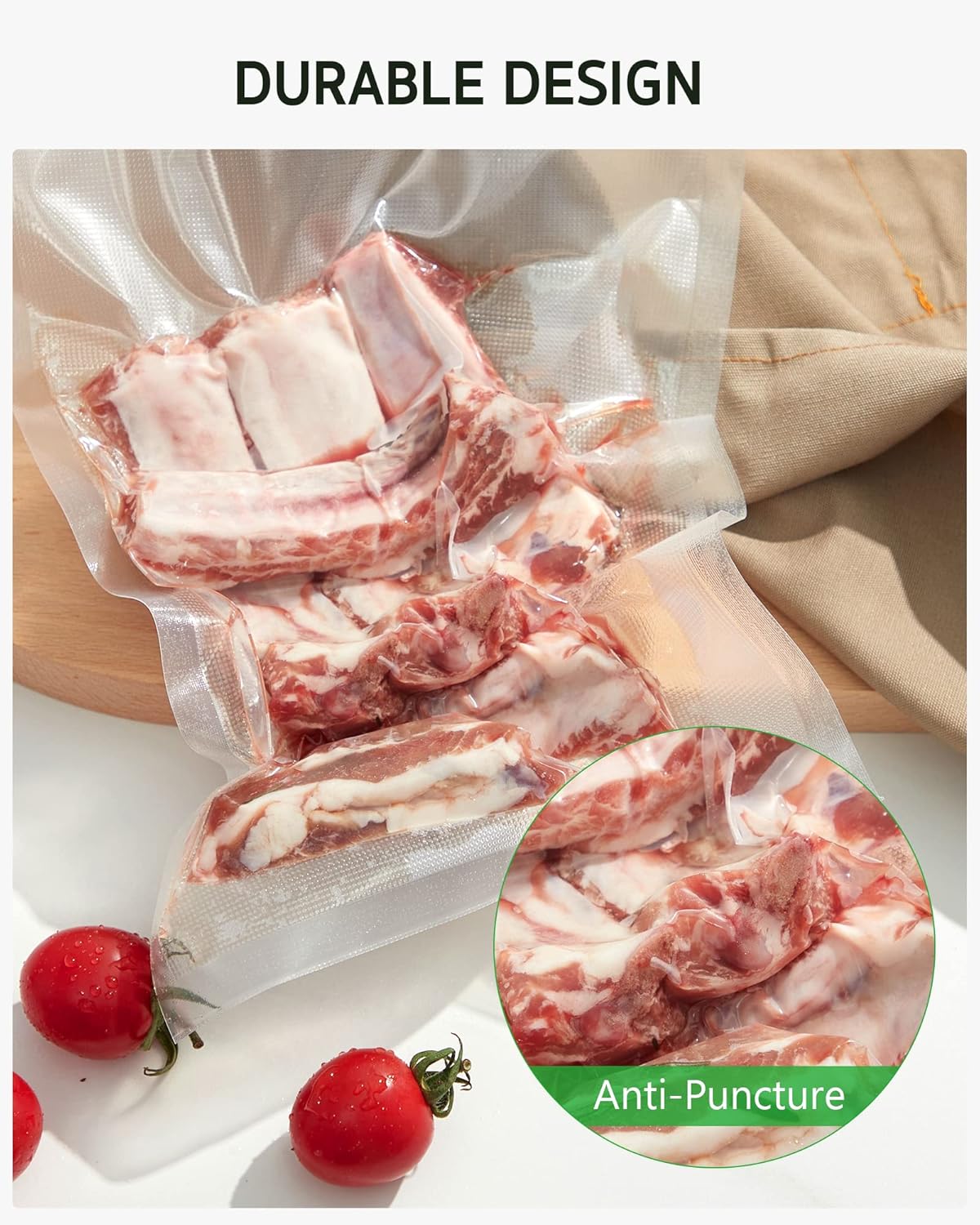 Syntus Vacuum Sealer Bags, 150 Gallon 11" x 16" and Quart 8" x 12" and Pint 6" x 10" Commercial Grade PreCut Bag, BPA Free Food Vac Bags for