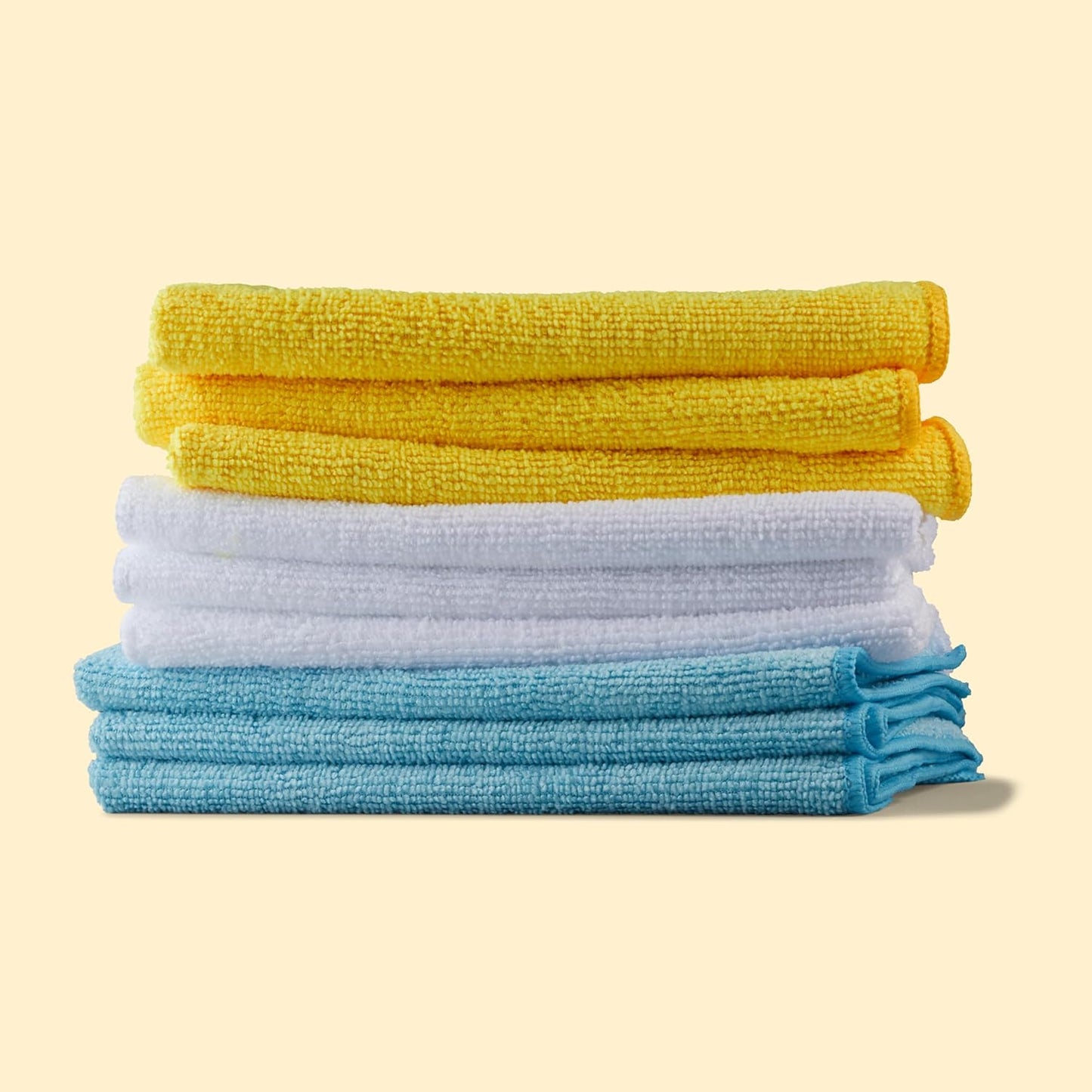 Amazon Basics Microfiber Cleaning Cloths, Ultra Absorbent, Lint Free, Streak Free, Non-Abrasive, Reusable and Washable, 16" x 12"