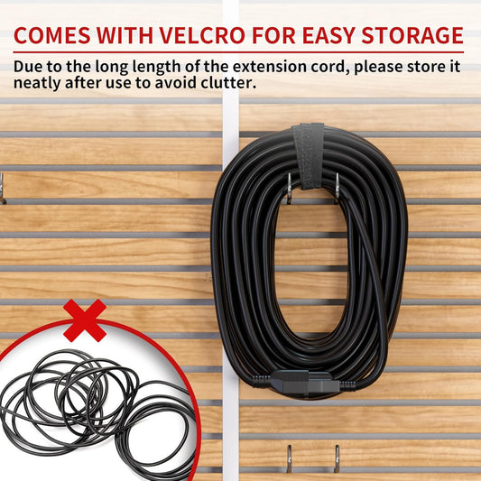 Skrizcable 16/3 25 FT Outdoor Extension Cord Waterproof, Weatherproof & Flame Retardant Black 3 Prong Power Cord Outside for Lawn &