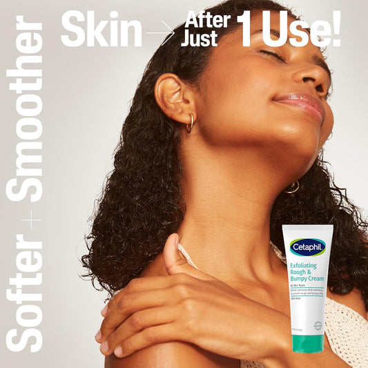 Cetaphil Exfoliating Rough & Bumpy Cream, Lightweight Cream for All Skin Types, 8 oz Tube, 20% Urea, Gently Exfoliates, Refines Skin