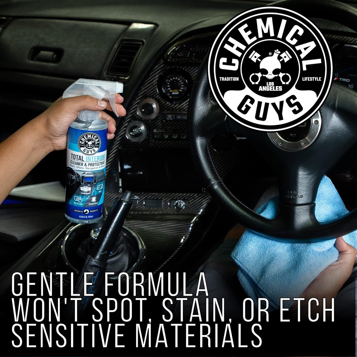 Chemical Guys Total Interior Cleaner & Protectant Interior Cleaner, Cleans & Protects Leather, Vinyl, Plastic