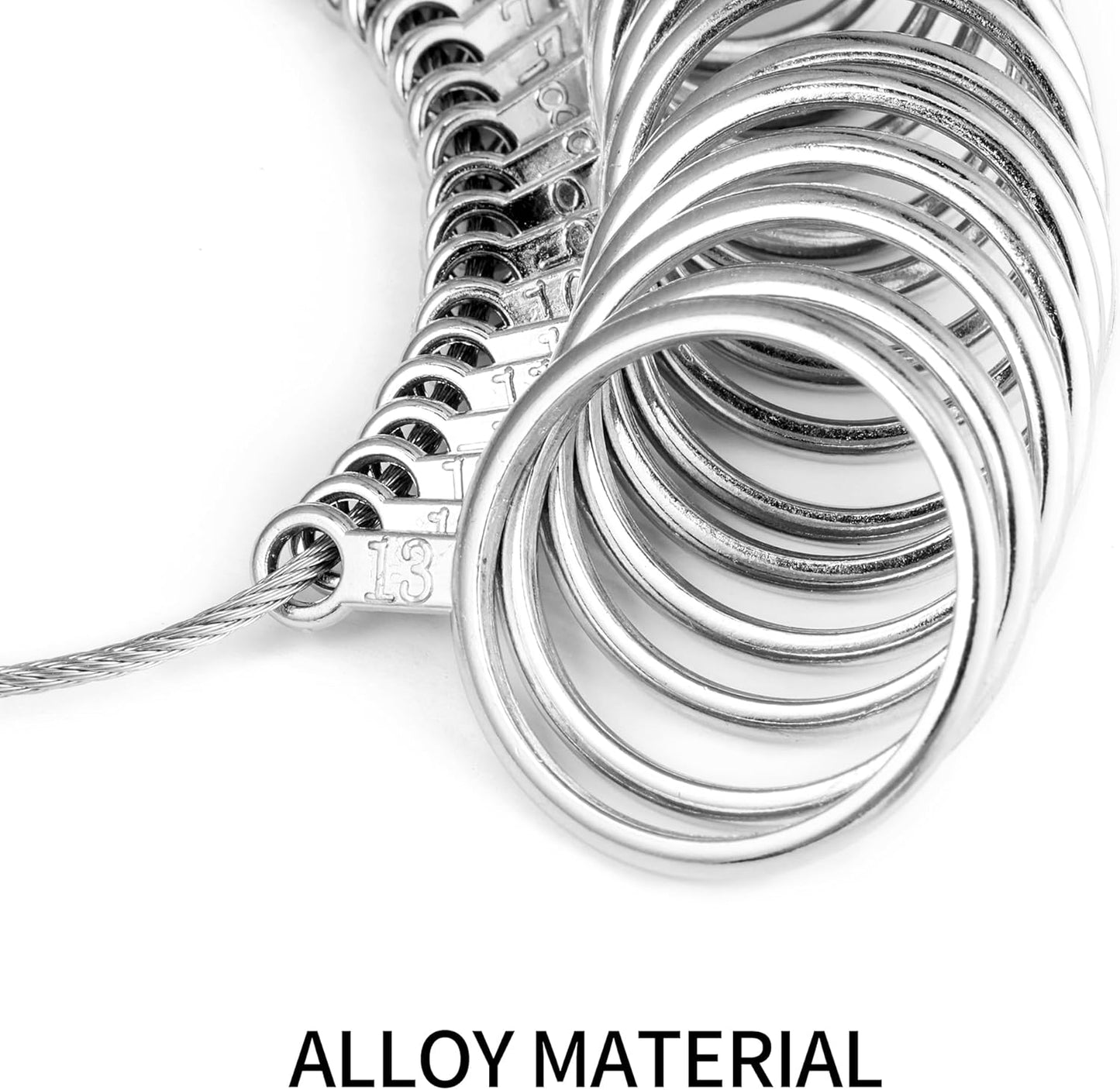 Bflaae Ring Sizer Measuring Tool Kit, 27 PCS Stainless Steel Measuring Ring Tool, US Ring Size 0-13 with Half