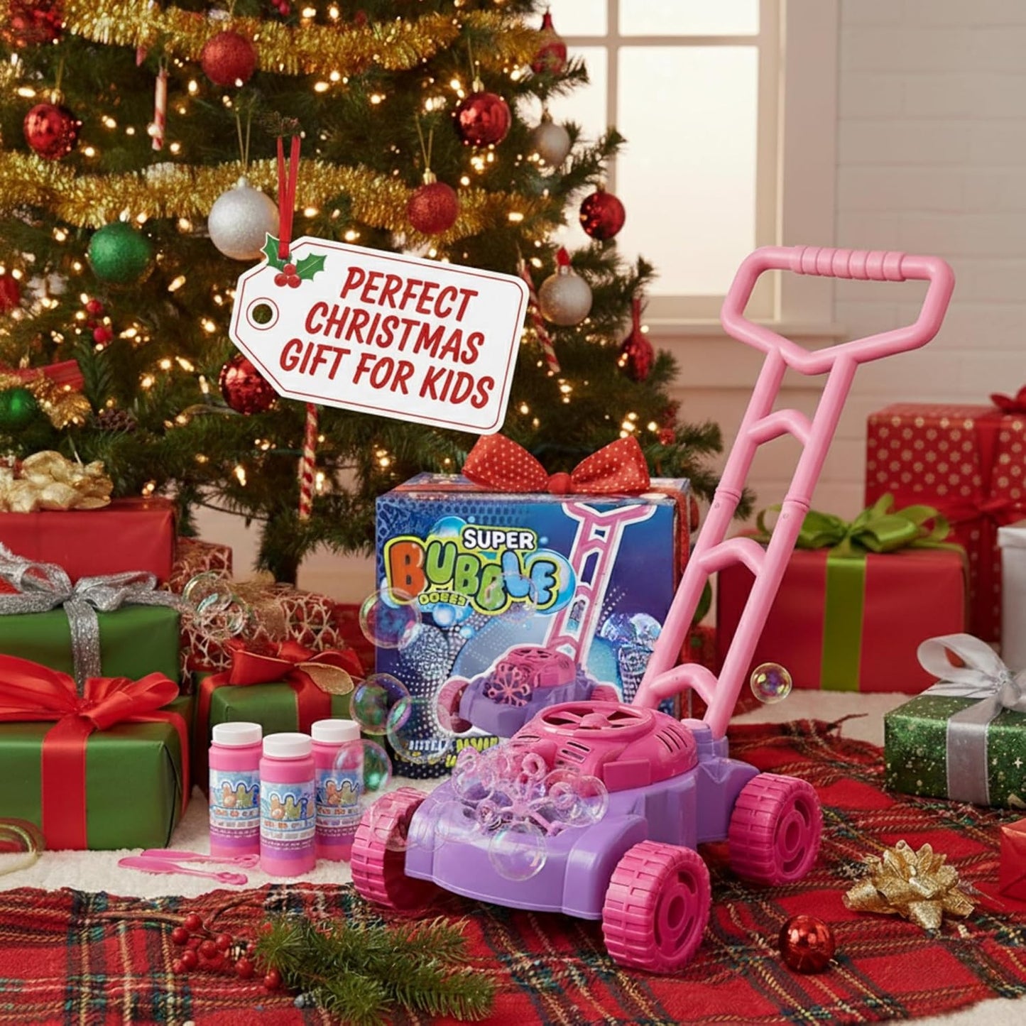 ArtCreativity Bubble Lawn Mower for Toddlers 1-3, Bubble Machine for 1-Year-Old Girl Gifts, Easter Basket Stuffers for