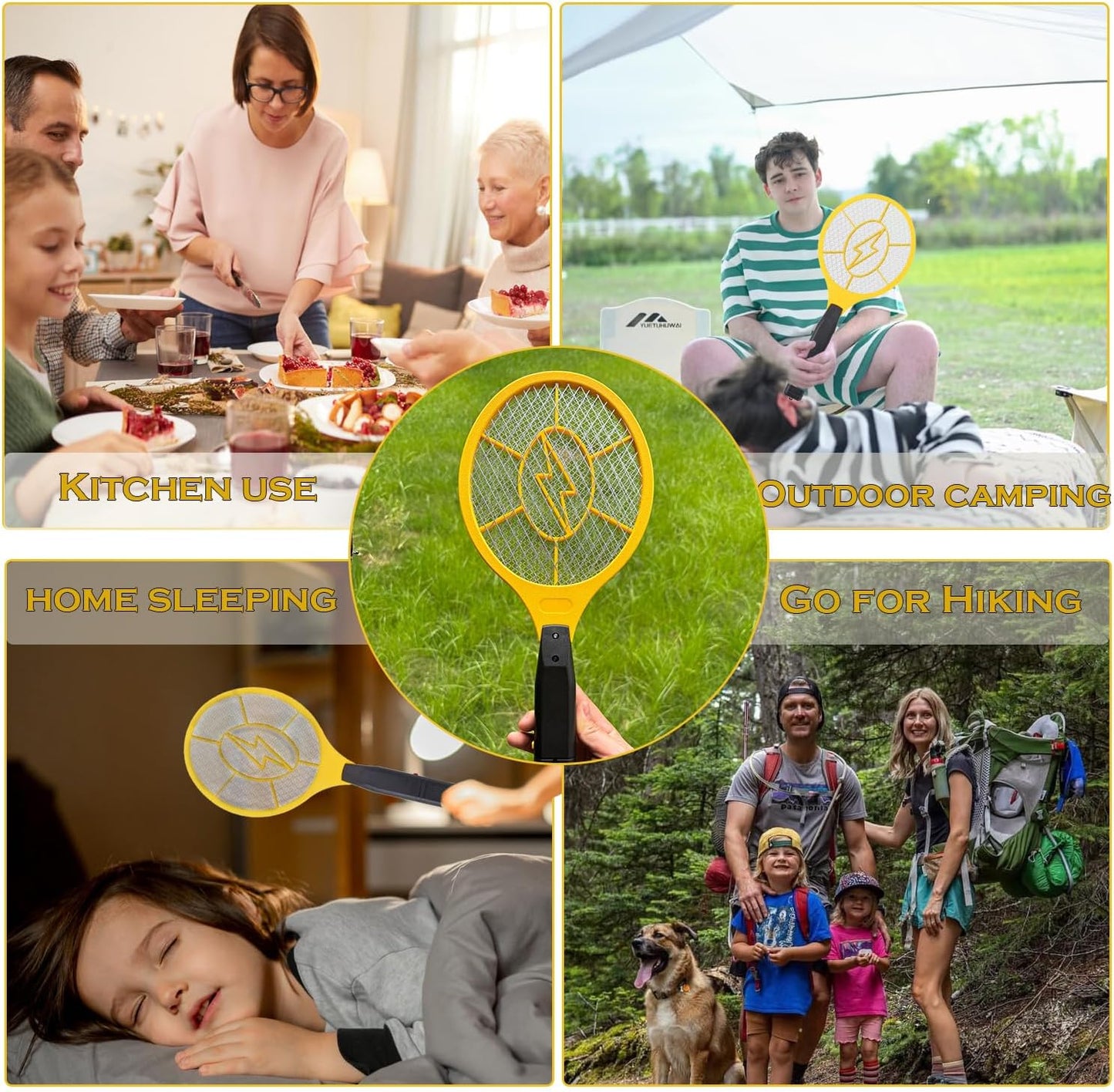 2 Pack Electric Fly Swatter, Bug Zapper Racket for Indoor Pest