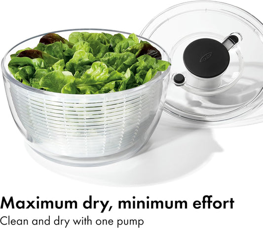 OXO Good Grips Salad Spinner, Lettuce Spinner, Fruit Washer, Fruit Washing Bowl with Strainer, Vegetable Cleaner, Salad Cleaner, Lettuce