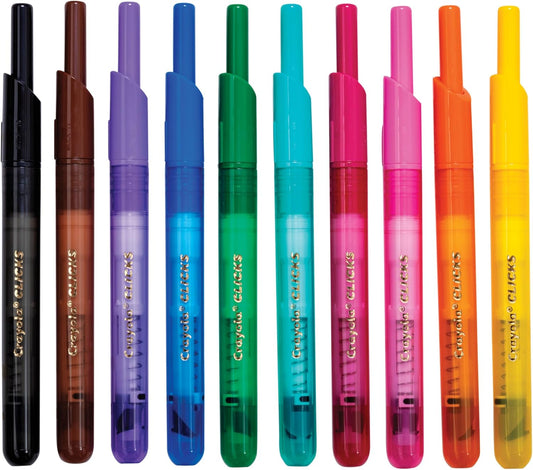 Crayola Clicks Retractable Tip Markers (10ct), Washable Cone Tip Art Marker Set, Easter Basket Stuffer