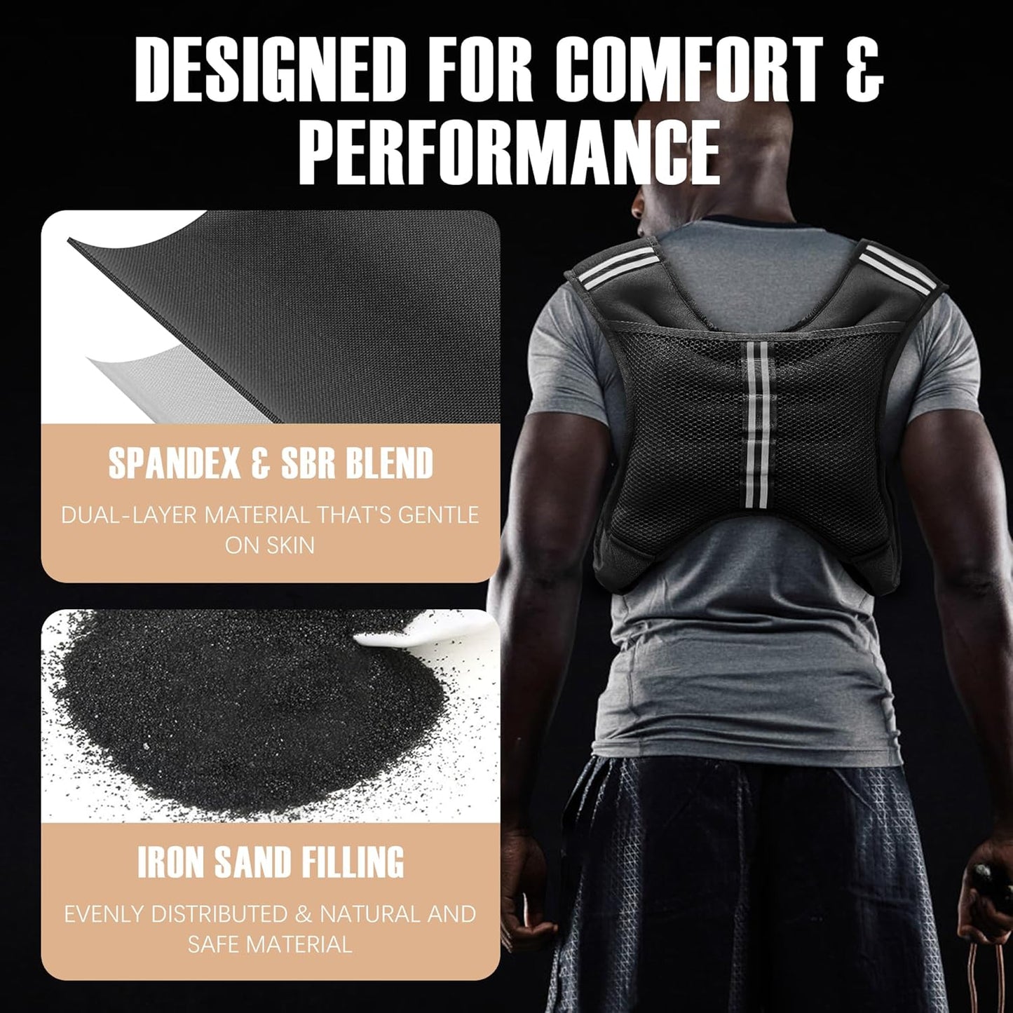 NATURELUX Weighted Vest Men or Women - 5/10/15/20/25/30lbs Weights with Reflective
