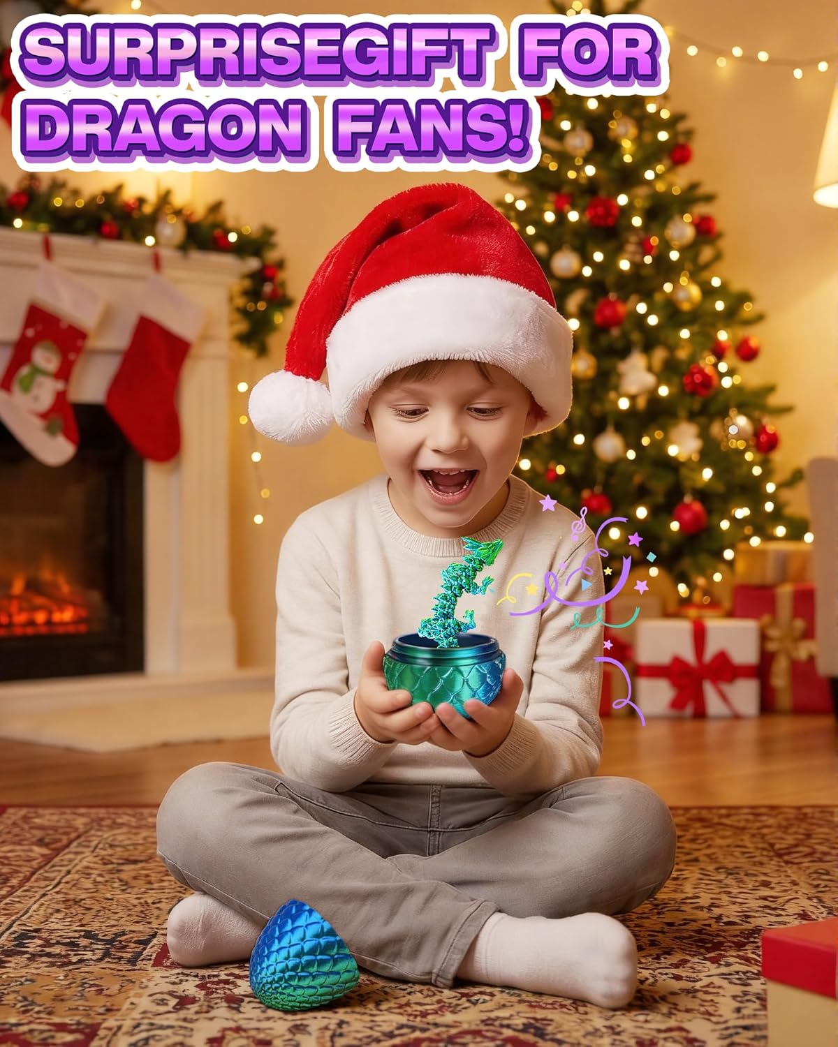 12PACK 3D Printed Dragon Eggs, Easter Basket Stuffers for Children and Teens, Unique Easter Toys & Gifts for