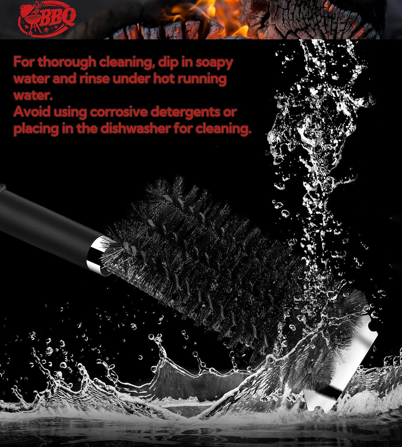 TNTOR Grill Brush with Scraper, 18" Adjustable Handle BBQ Grill Brush for Outdoor