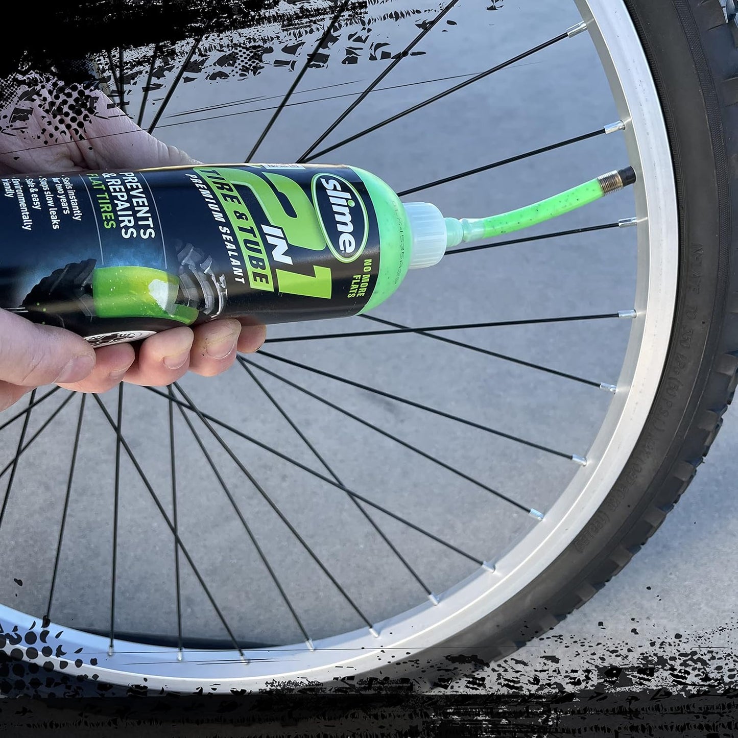 Slime 10193 Tire and Tube Sealant Puncture Repair Sealant, 2-in-1, Premium, Prevent and Repair, Suitable for Non-Highway Tires and Tubes