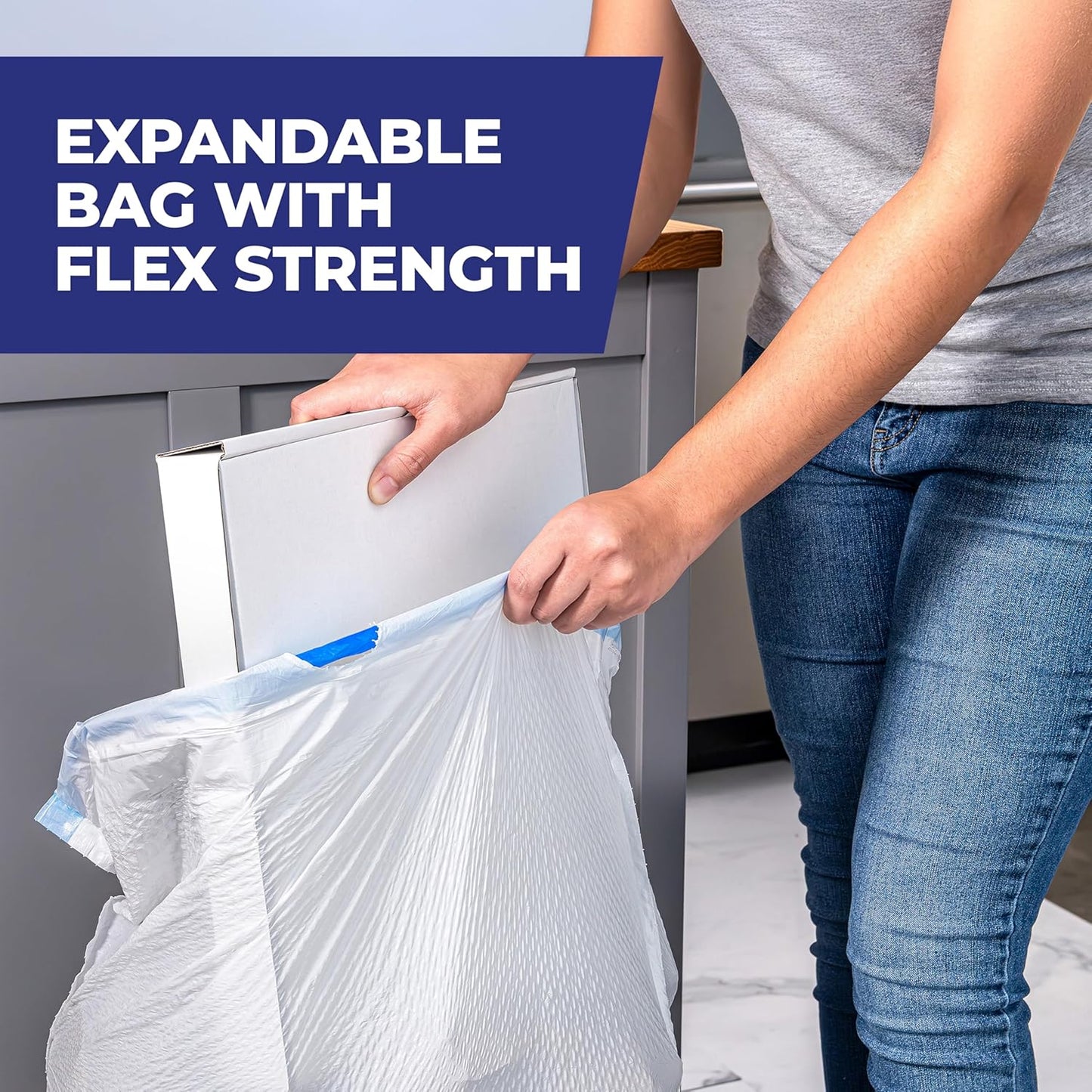 Hefty Ultra Strong 13 Gallon Trash Bags, Tall Kitchen Trash Bags 13 Gallon Size, Drawstring Closure, Continuous Odor Control