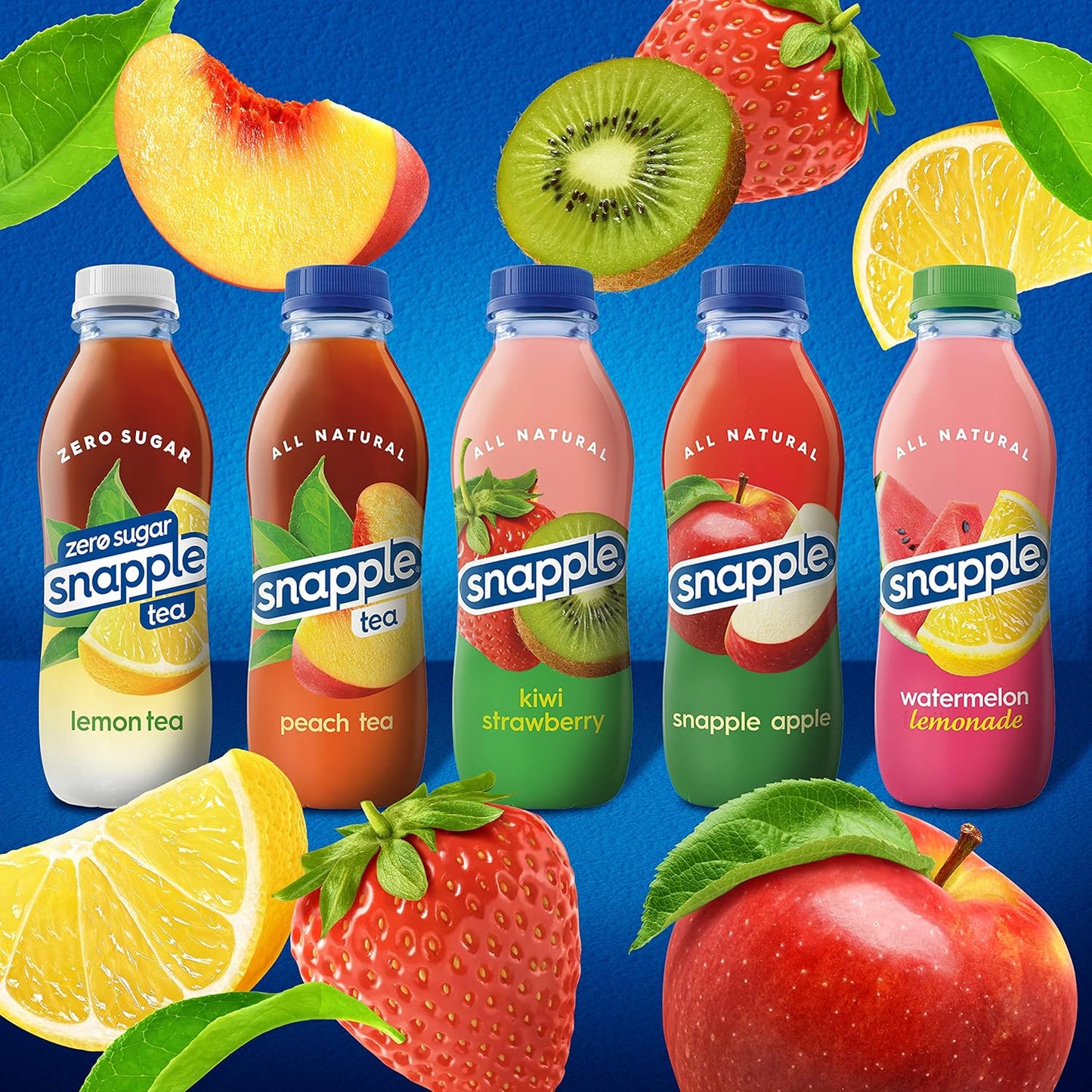 Snapple Zero Sugar Peach Tea, 16 fl oz recycled plastic bottle (2)