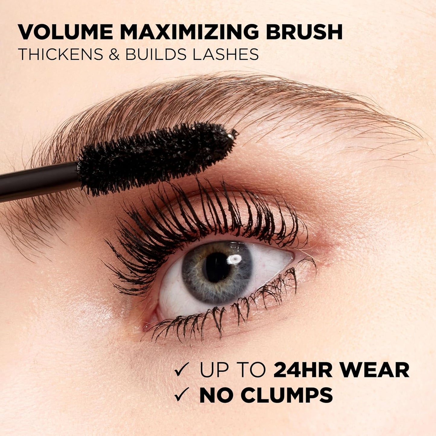 LOreal Paris Original Voluminous Mascara, Building Mascara Volume and Length Formula, Washable, Blackest Black, 0.26 Fl Oz., 1 Count