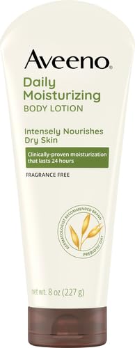 Aveeno Daily Moisturizing Body Lotion, Body Lotion for Dry Skin with Prebiotic Oat, Paraben Free, Fragrance Free