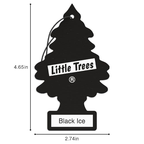 LITTLE TREES Car Air Freshener, Hanging Tree Provides Long Lasting Scent for Auto and Home, Black Ice, 24 Air Fresheners