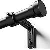 YaFex Curtain Rods 32-144 Inch, Heavy Duty 1 Inch Adjustable Curtain Rod for Windows, Black Extra Long Window Treatment Rods, Modern