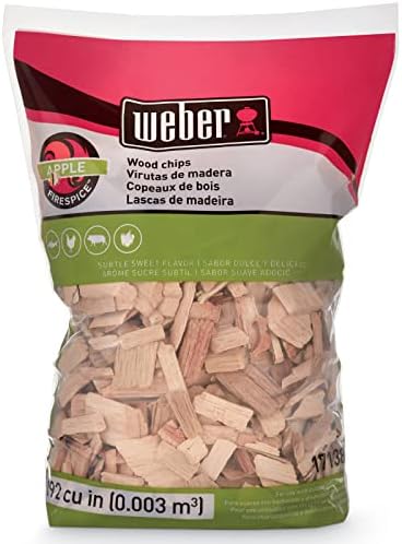 Weber Apple Wood Chips, 2 lb Premium BBQ Smoking & Grilling Chips for Subtle, Sweet Apple Flavor Ideal for Beef, Lamb, Poultry, Pork & Fish