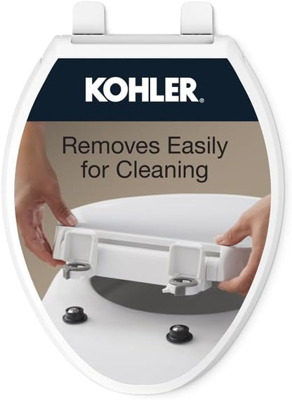 KOHLER 4636-RL-0 Cachet ReadyLatch Elongated Toilet Seat Slow Close, Soft Close Toilet Seat Quiet