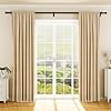 YaFex Curtain Rods 32-144 Inch, Heavy Duty 1 Inch Adjustable Curtain Rod for Windows, Black Extra Long Window Treatment Rods, Modern