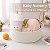 JMvicyroam Woven Basket,Small Rope Storage Bin with Handles & Ribbon Bag, Organizer for Shelves Closets,Gift Basket Empty for Birthday,Books,Dog