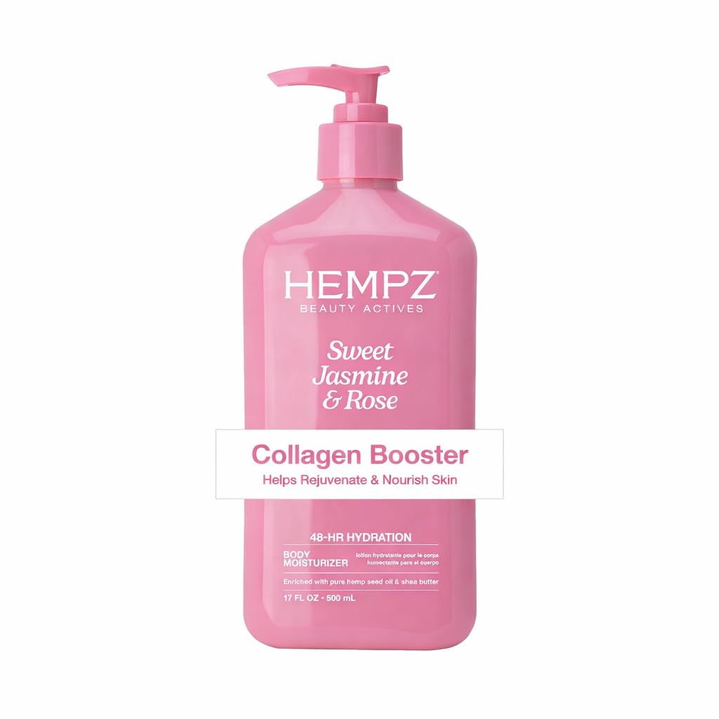 Hempz Sweet Jasmine & Rose Herbal Body Moisturizer for Women, 17 Fl. oz. - Moisturizing Lotion with 100% Pure Hemp Seed Oil