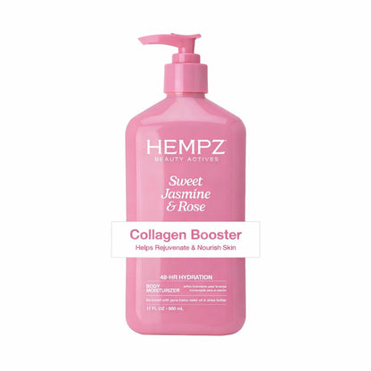 Hempz Sweet Jasmine & Rose Herbal Body Moisturizer for Women, 17 Fl. oz. - Moisturizing Lotion with 100% Pure Hemp Seed Oil