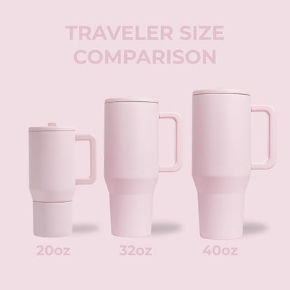 HydroJug Traveler - 32 oz Water Bottle with Handle & Flip Straw - Fits in Cup