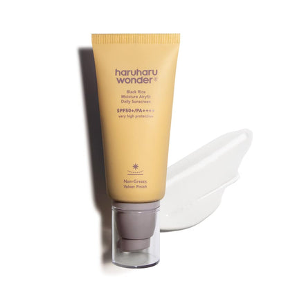 Haruharu Wonder Black Rice Moisture Airyfit Daily Sunscreen 1.69fl.oz - Velvet Finish, No White Cast, Hydrating, Moisturizing, Korean Skin