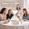 JMvicyroam Woven Basket,Small Rope Storage Bin with Handles & Ribbon Bag, Organizer for Shelves Closets,Gift Basket Empty for Birthday,Books,Dog
