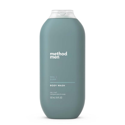 Method Men Body Wash, Sea and Surf Scent, Paraben and Phthalate Free, Quick-Lathering Cleansers, Cruelty Free, 18 oz
