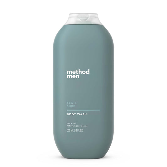 Method Men Body Wash, Sea and Surf Scent, Paraben and Phthalate Free, Quick-Lathering Cleansers, Cruelty Free, 18 oz