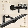 YaFex Curtain Rods 32-144 Inch, Heavy Duty 1 Inch Adjustable Curtain Rod for Windows, Black Extra Long Window Treatment Rods, Modern