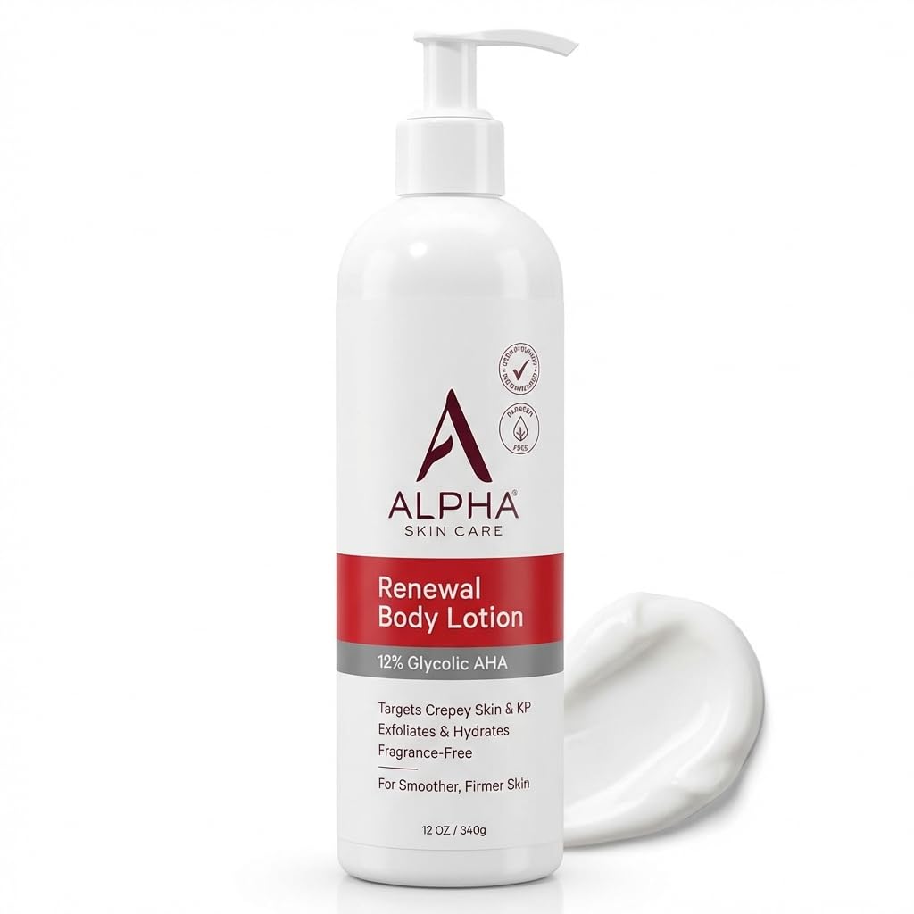 Alpha Skin Care Revitalizing Body Lotion, 12% Glycolic AHA, Simple & Effective Daily Moisturizer with Alpha Hydroxy